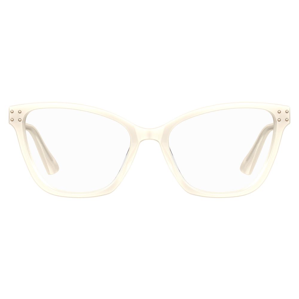 Moschino Cremefarbene Acetat-Brille (Gestelle)