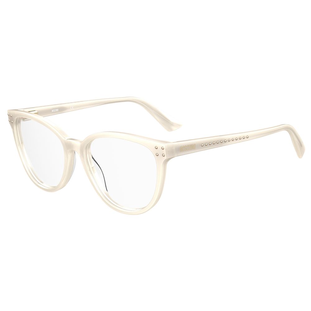 Moschino Cremefarbene Acetat-Brille (Gestelle)