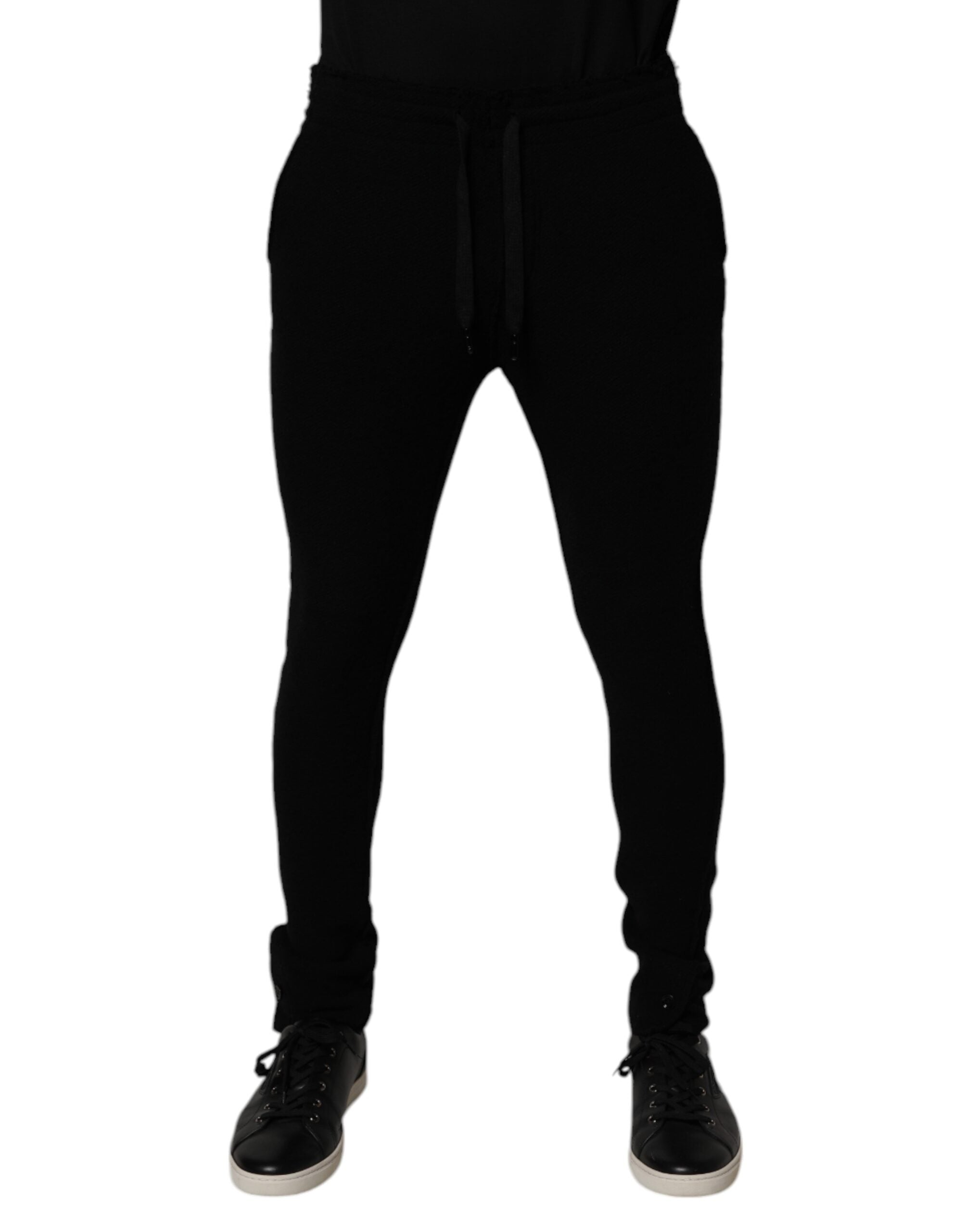 Dolce & Gabbana Schwarzer Kaschmir-Jogger Herren-Sweatpants Hose