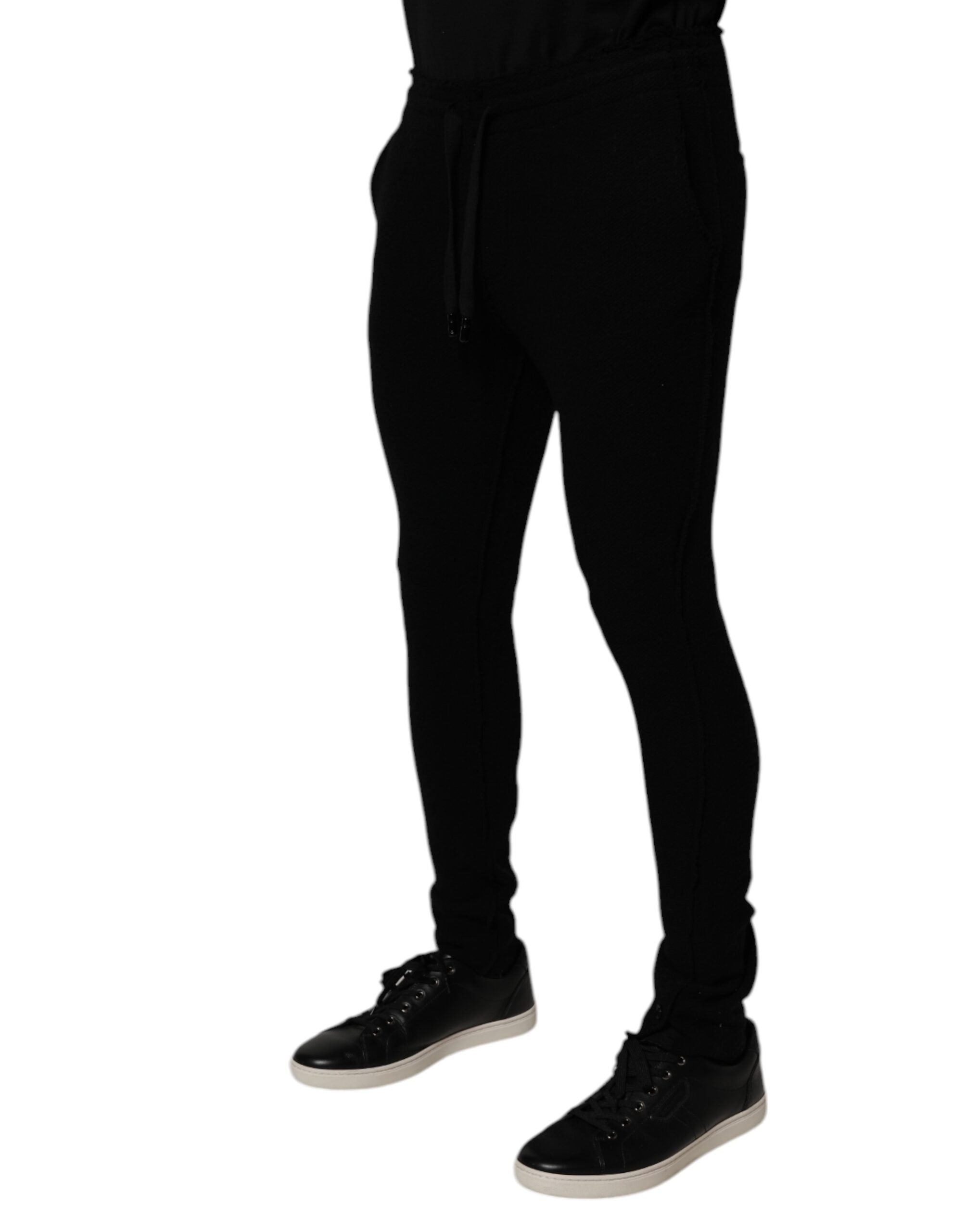 Dolce & Gabbana Schwarzer Kaschmir-Jogger Herren-Sweatpants Hose
