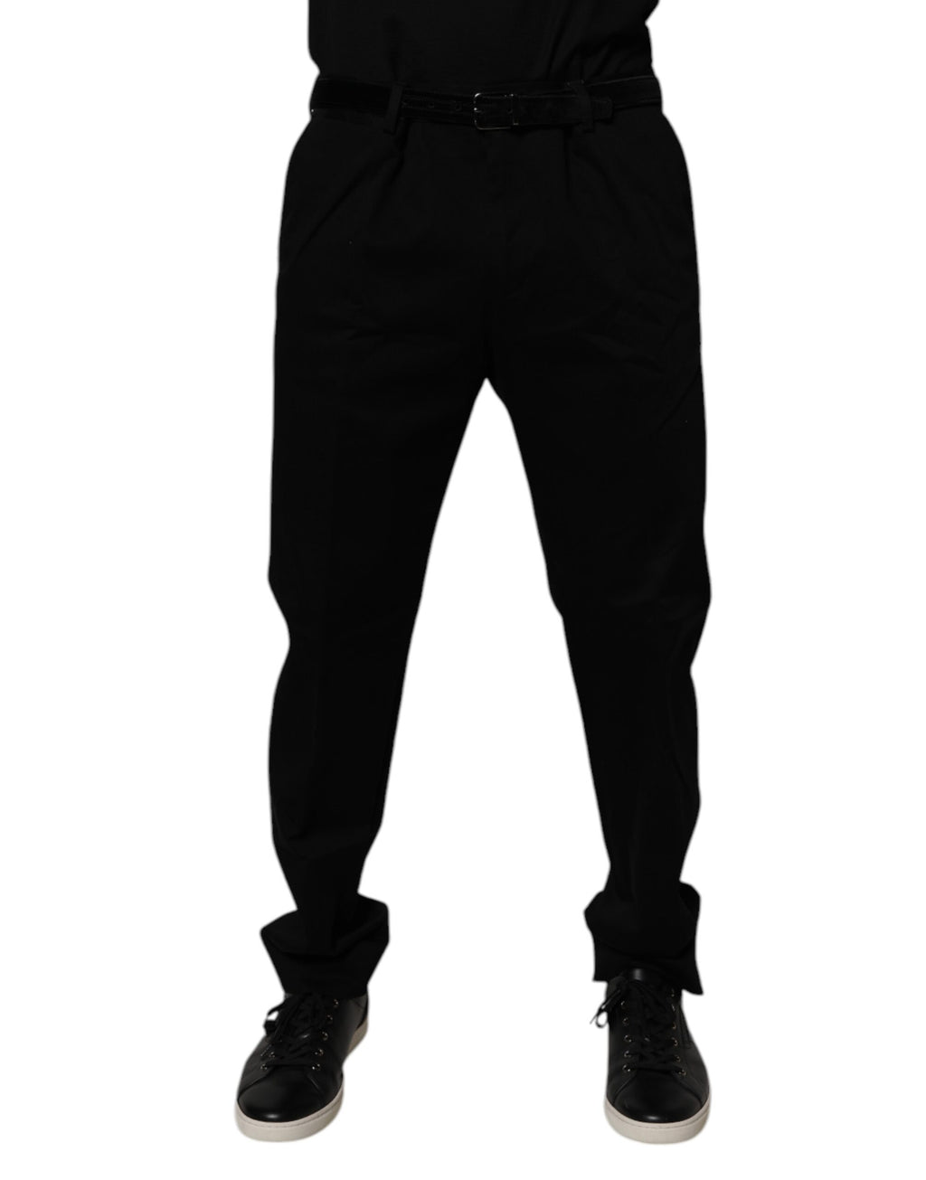 Dolce & Gabbana Schwarze Baumwolle Männer Skinny Kleid Formal Hosen