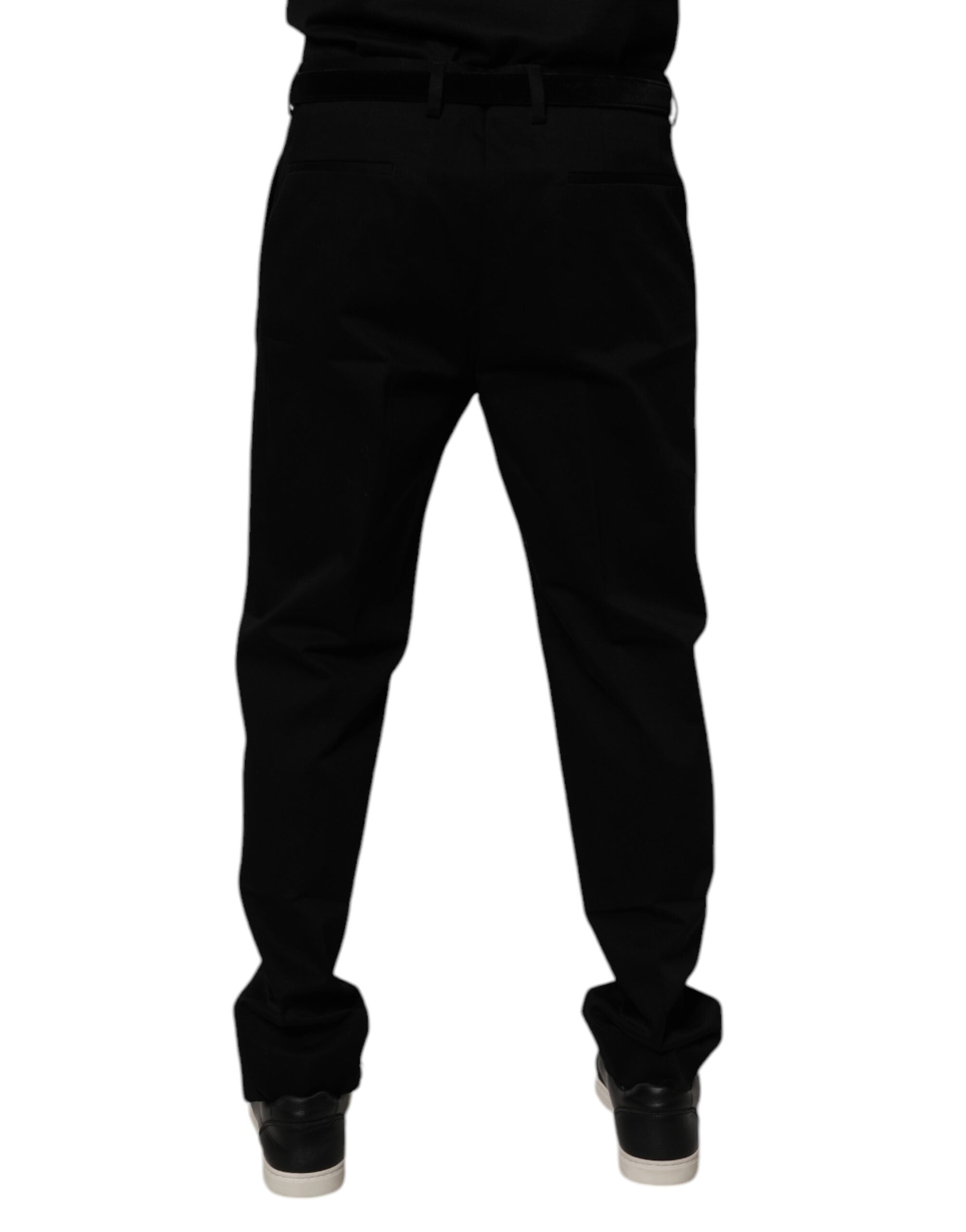 Dolce & Gabbana Schwarze Baumwolle Männer Skinny Kleid Formal Hosen