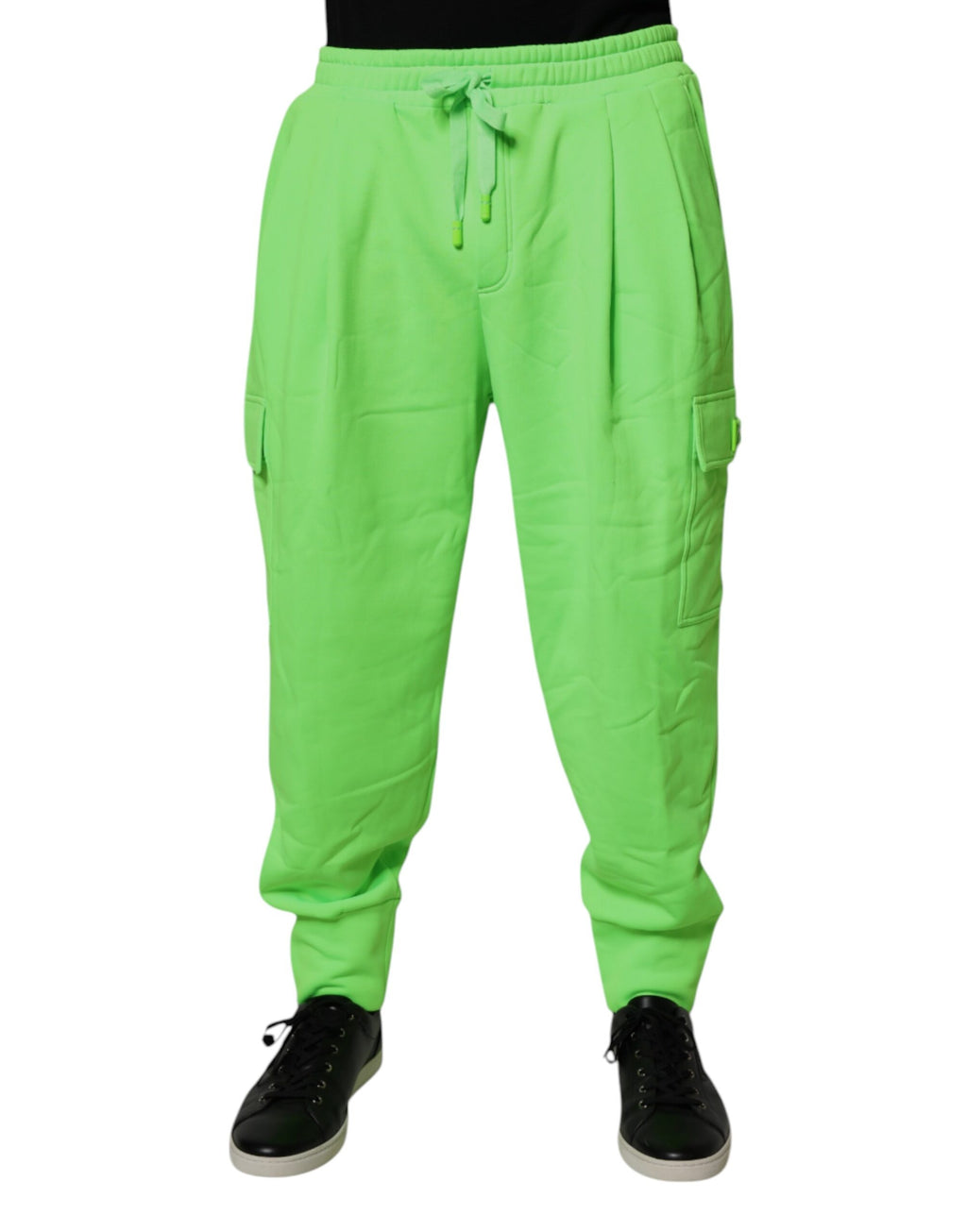Dolce & Gabbana Neongrüner Cargo-Jogger Männer-Sweatpants Hosen