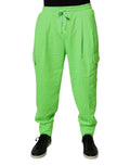 Dolce & Gabbana Neongrüner Cargo-Jogger Männer-Sweatpants Hosen