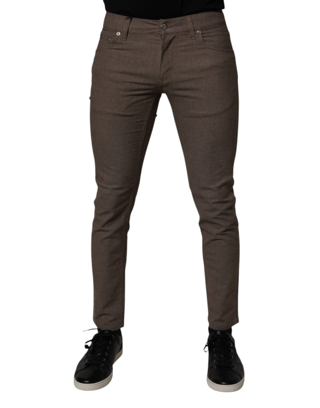 Dolce & Gabbana Brown Cotton Stretch Chinos