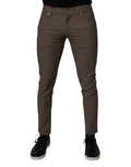 Dolce & Gabbana Braune Baumwoll-Stretch-Chinohose