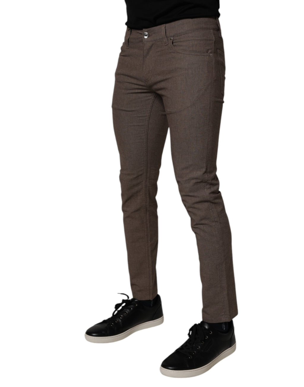 Dolce & Gabbana Brown Cotton Stretch Chinos