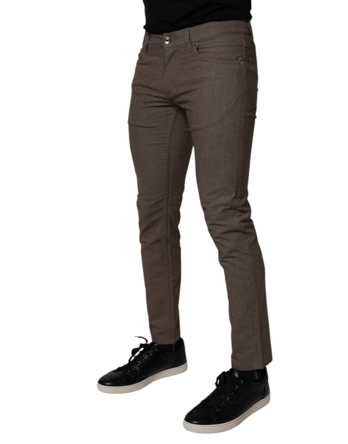 Dolce & Gabbana Braune Baumwoll-Stretch-Chinohose