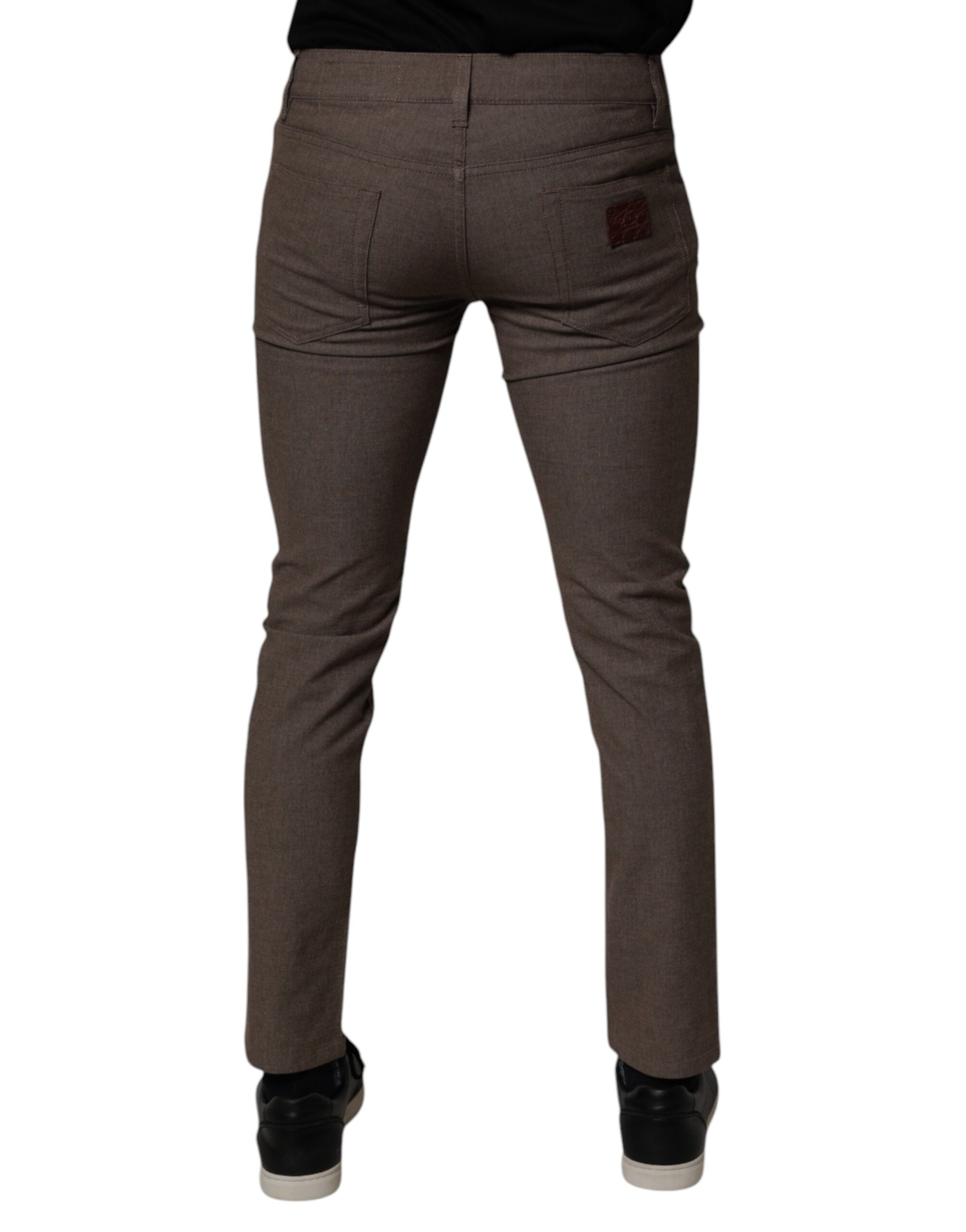 Dolce & Gabbana Brown Cotton Stretch Chinos