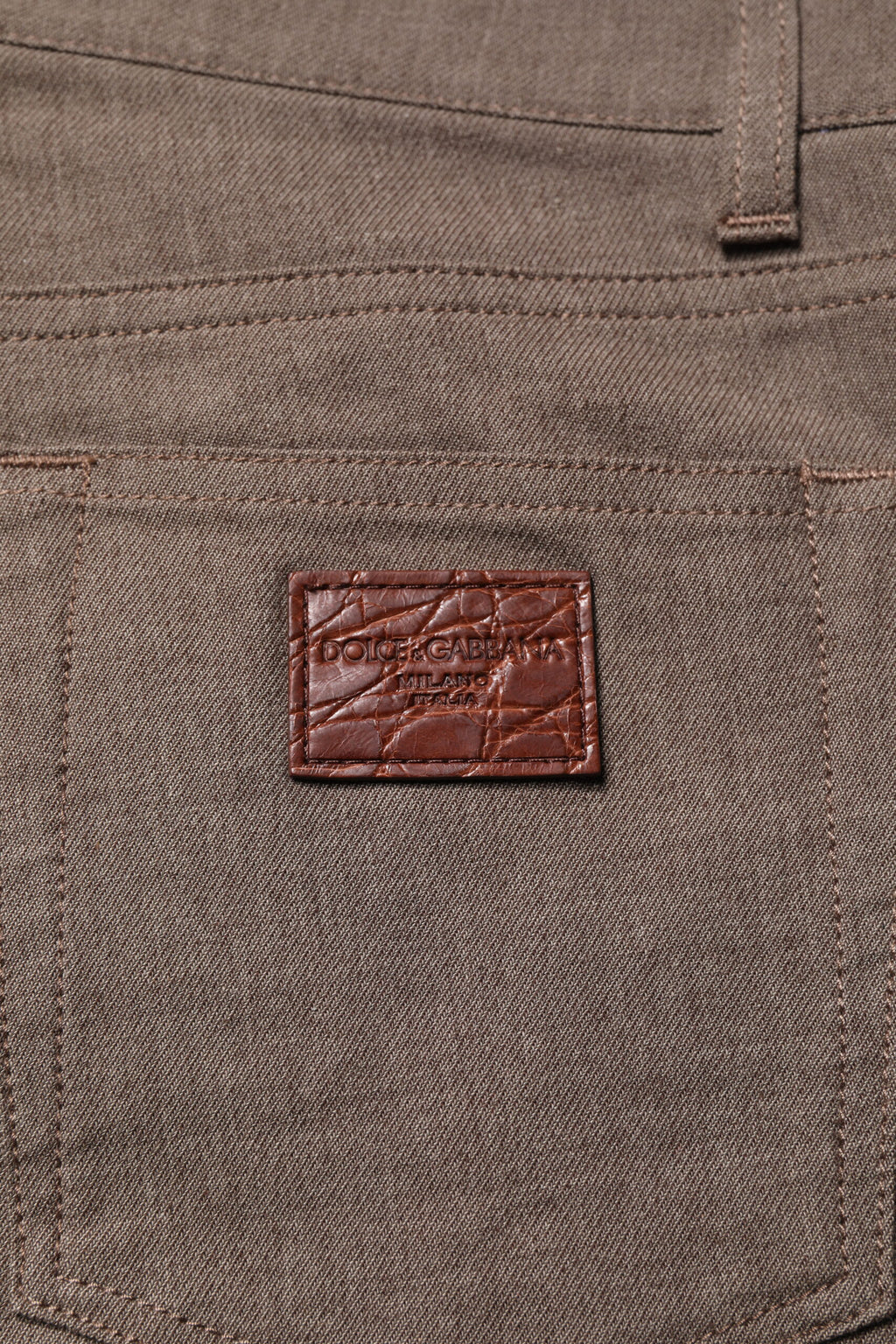 Dolce & Gabbana Brown Cotton Stretch Chinos