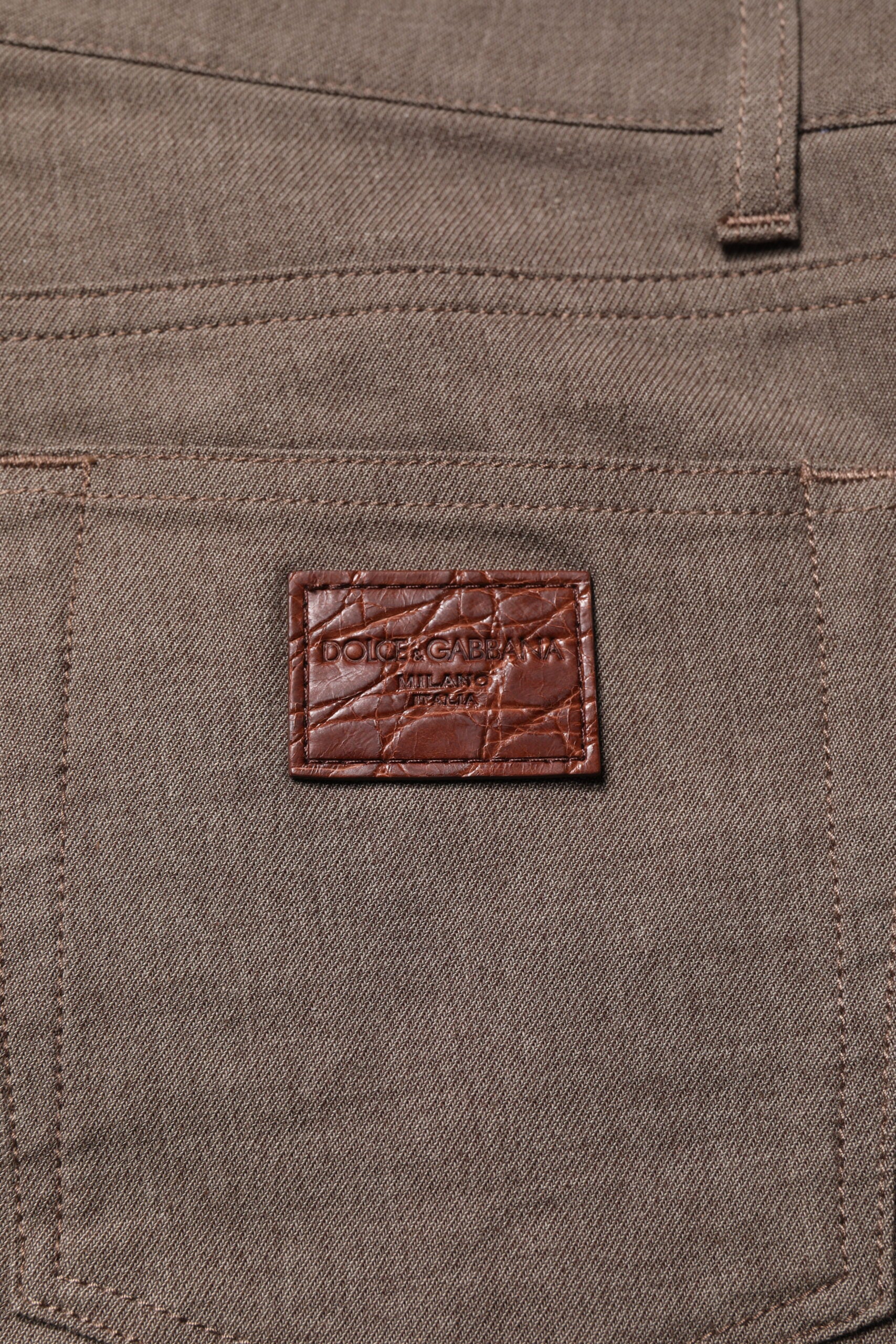 Dolce & Gabbana Brown Cotton Stretch Chinos