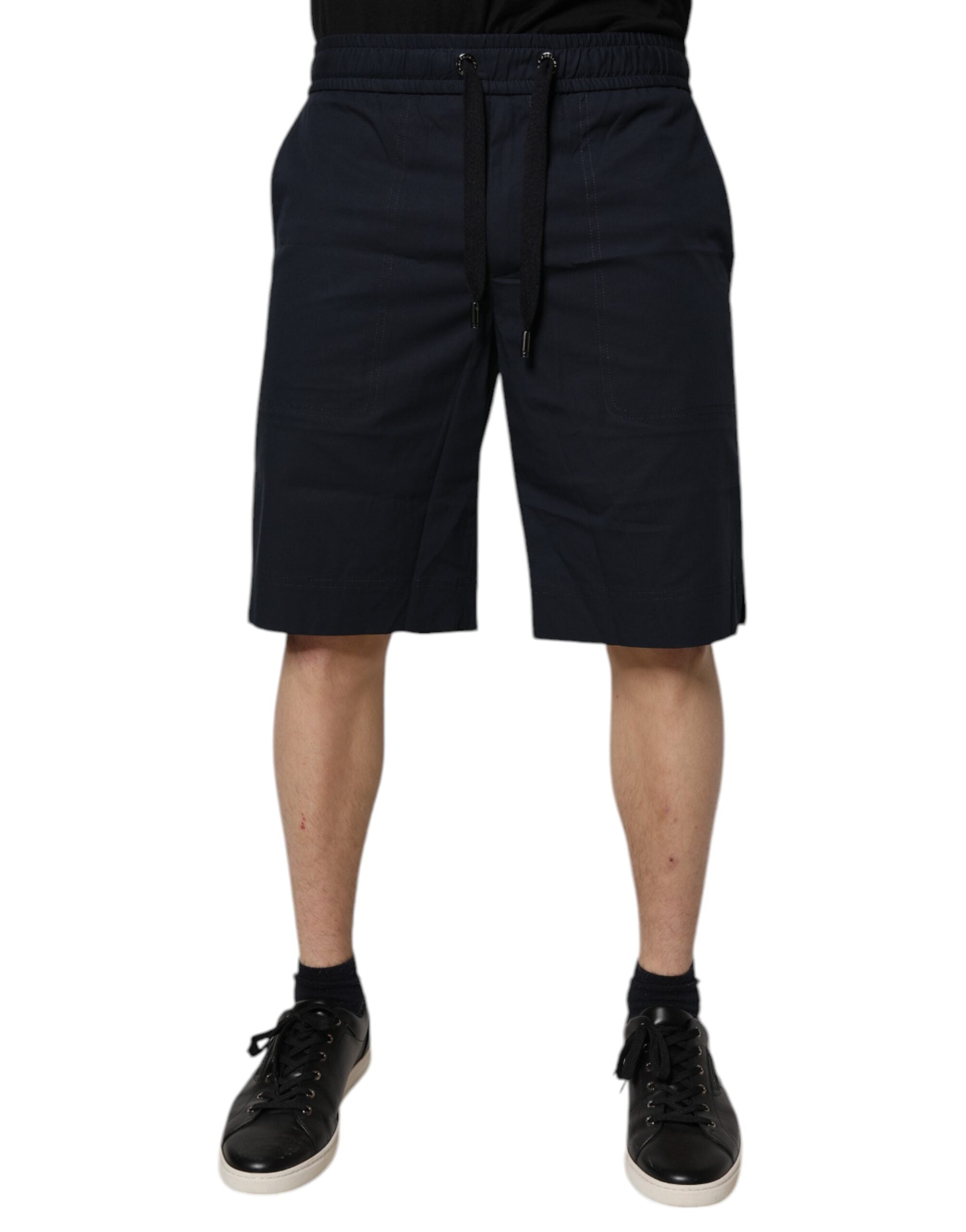 Dolce & Gabbana Dark Blue Cotton Bermuda Sweatshorts