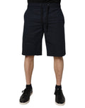 Dolce & Gabbana Dark Blue Cotton Bermuda Sweatshorts