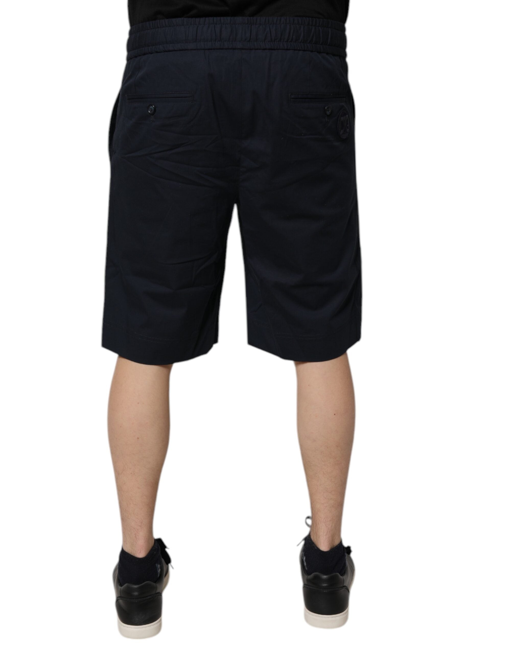 Dolce & Gabbana Dark Blue Cotton Bermuda Sweatshorts