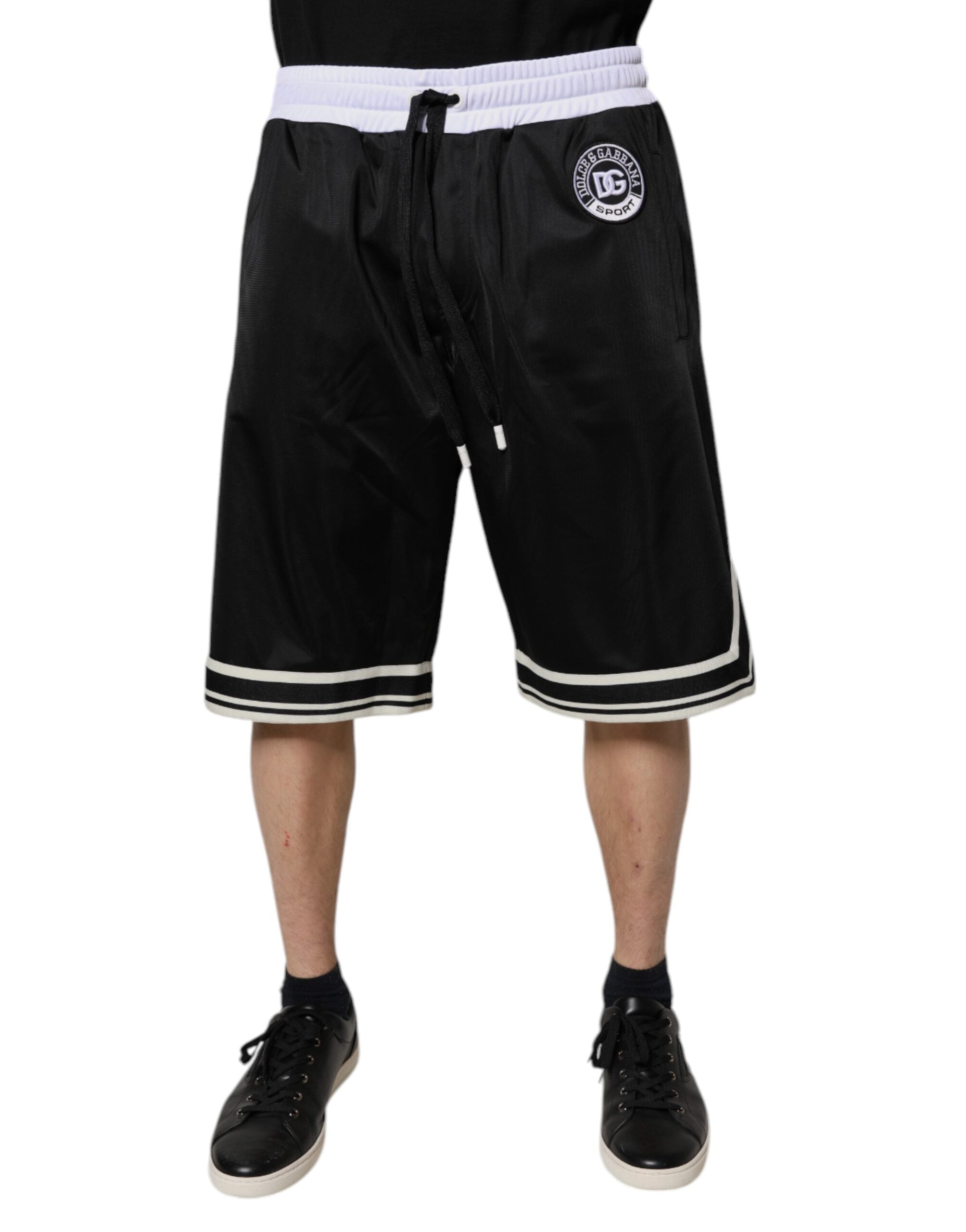 Dolce & Gabbana Black White Men's Bermuda Sweatshorts Shorts