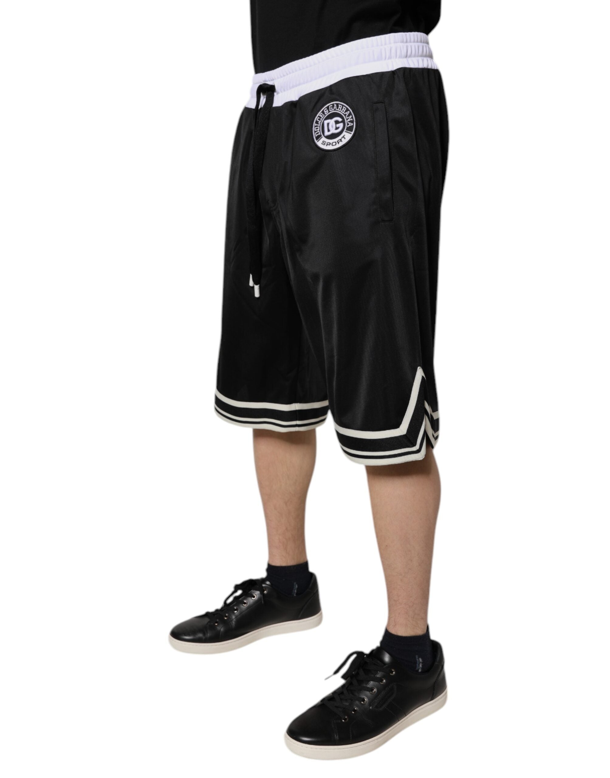 Dolce & Gabbana Black White Men's Bermuda Sweatshorts Shorts