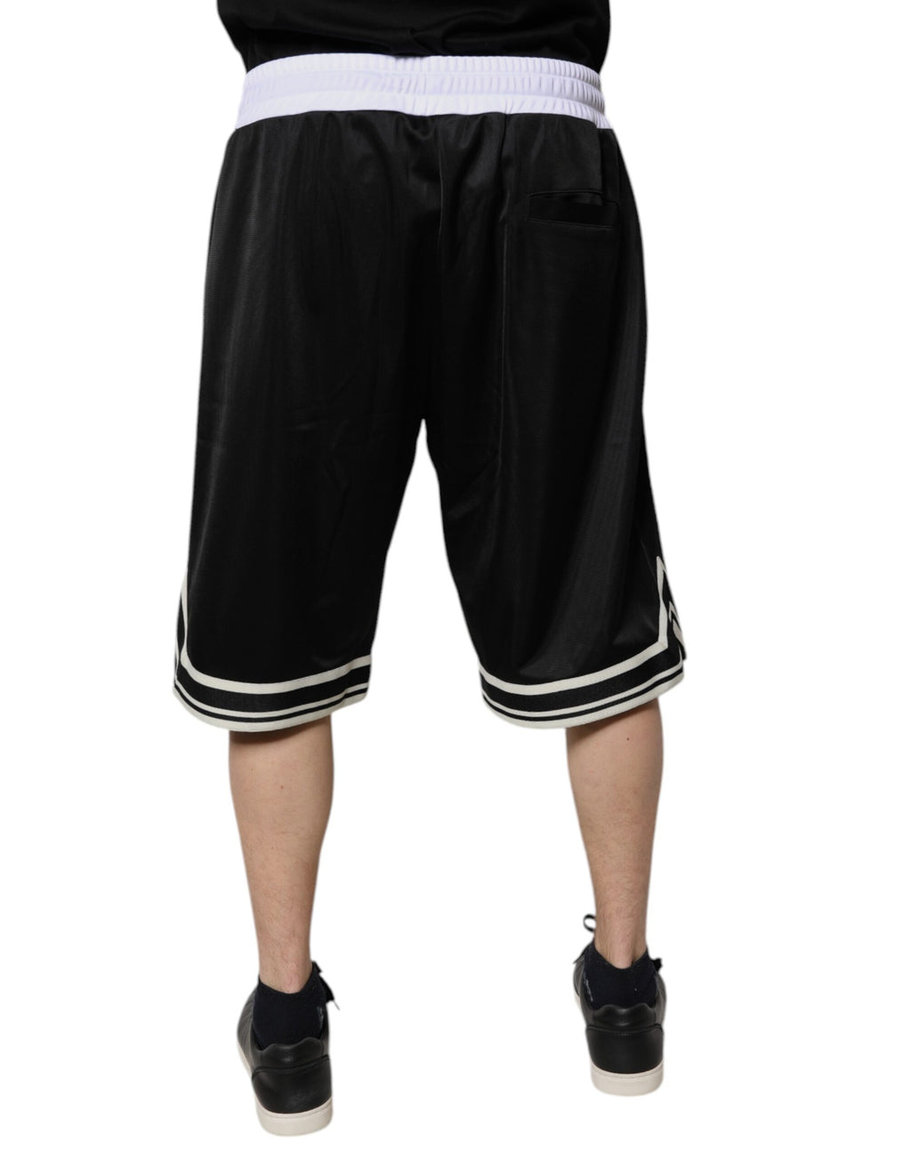 Dolce & Gabbana Black White Men's Bermuda Sweatshorts Shorts
