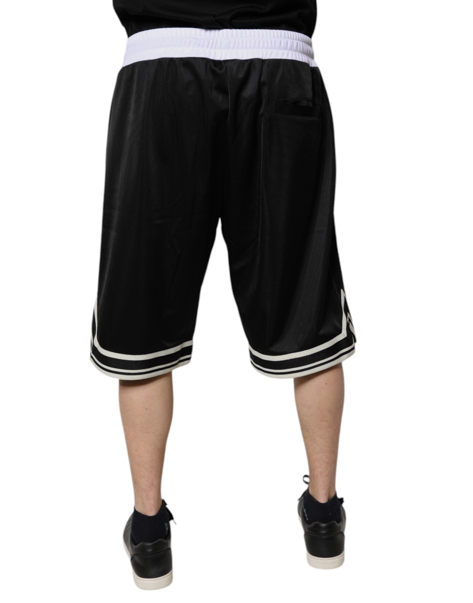 Dolce & Gabbana Black White Men's Bermuda Sweatshorts Shorts