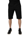 Dolce & Gabbana Black Mid-Rise Cotton Bermuda Shorts