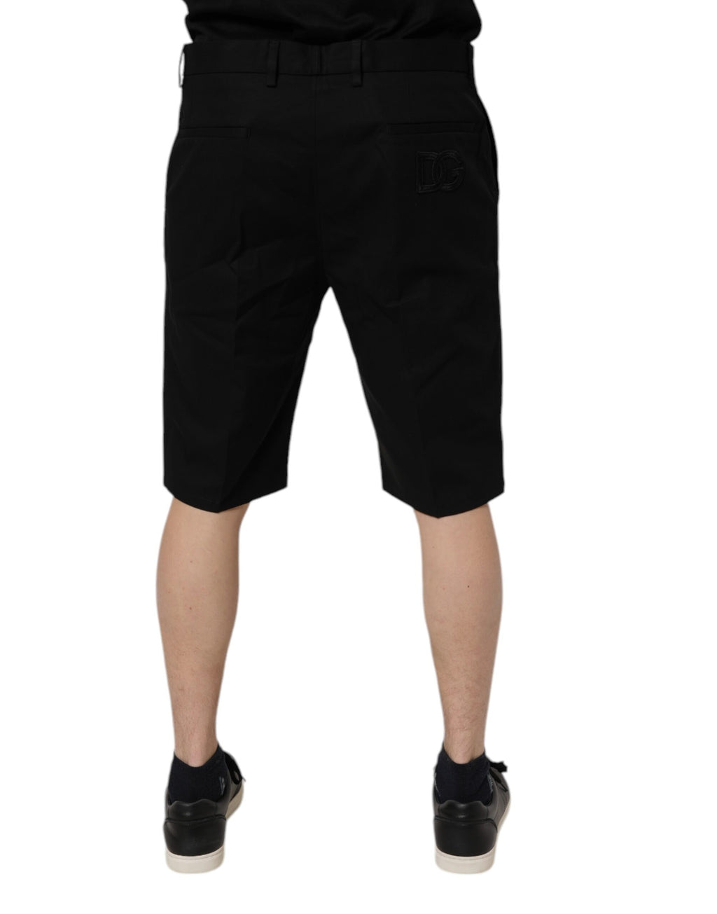 Dolce & Gabbana Black Mid-Rise Cotton Bermuda Shorts