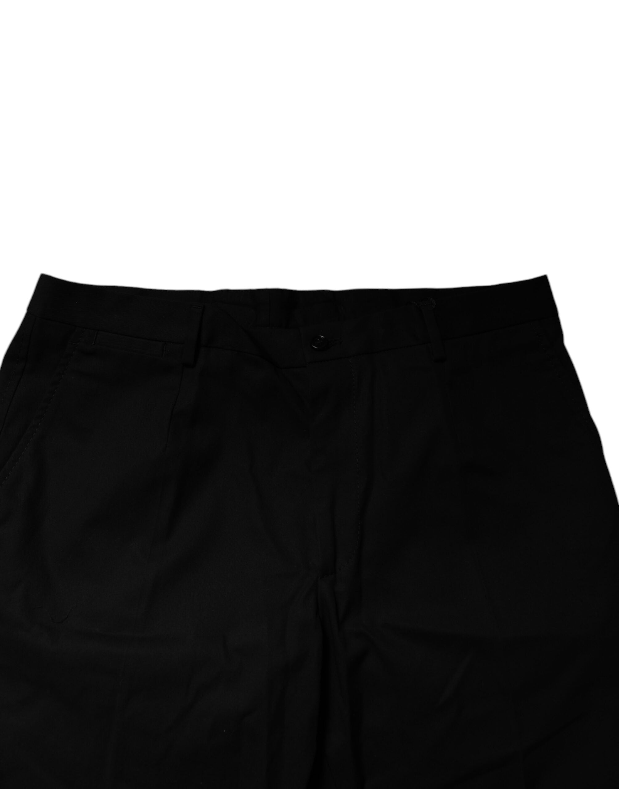 Dolce & Gabbana Black Mid-Rise Cotton Bermuda Shorts