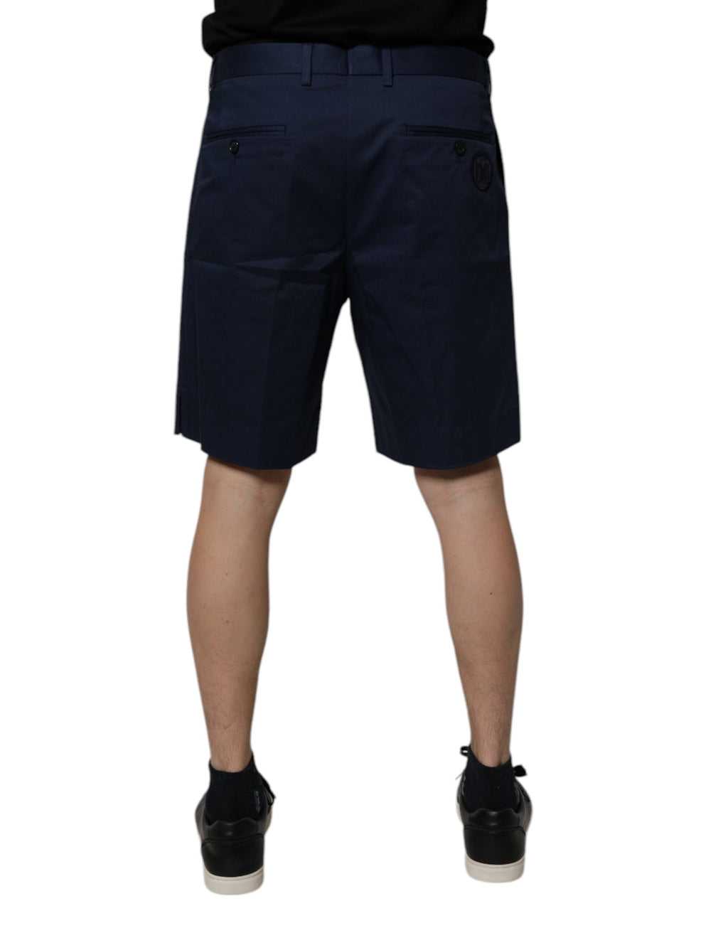 Dolce & Gabbana Men's Dark Blue Mid-Rise Cotton Bermuda Shorts