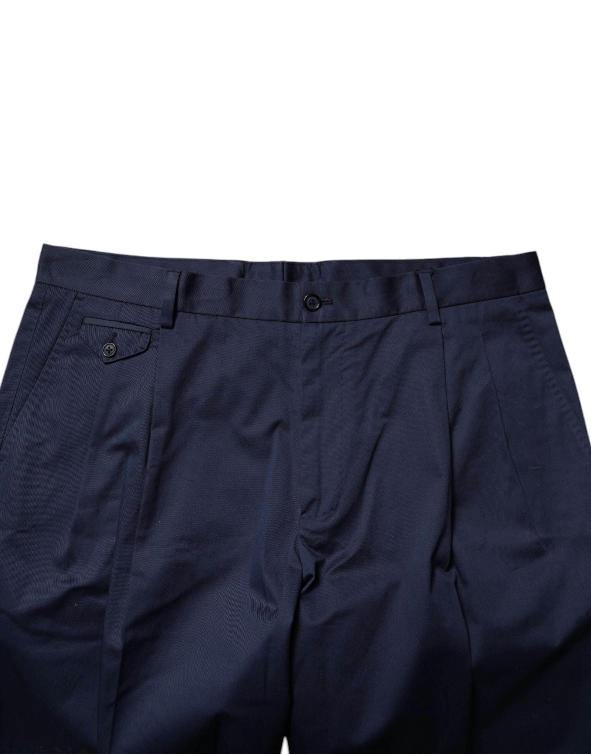 Dolce & Gabbana Men's Dark Blue Mid-Rise Cotton Bermuda Shorts