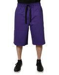 Dolce & Gabbana Purple Cotton Men's Bermuda Sweatshorts Shorts