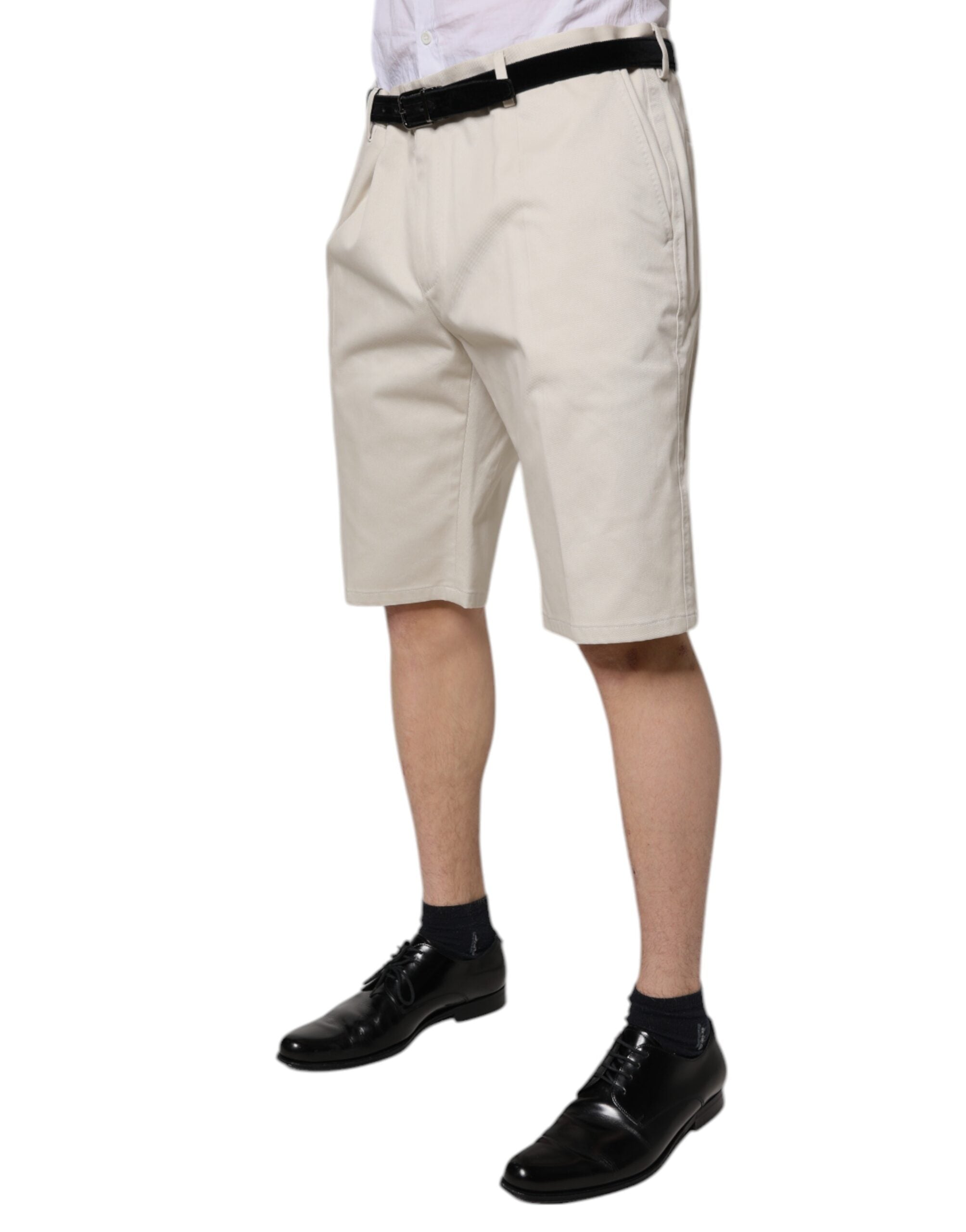 Dolce & Gabbana Beige Mid-Rise Cotton Bermuda Shorts