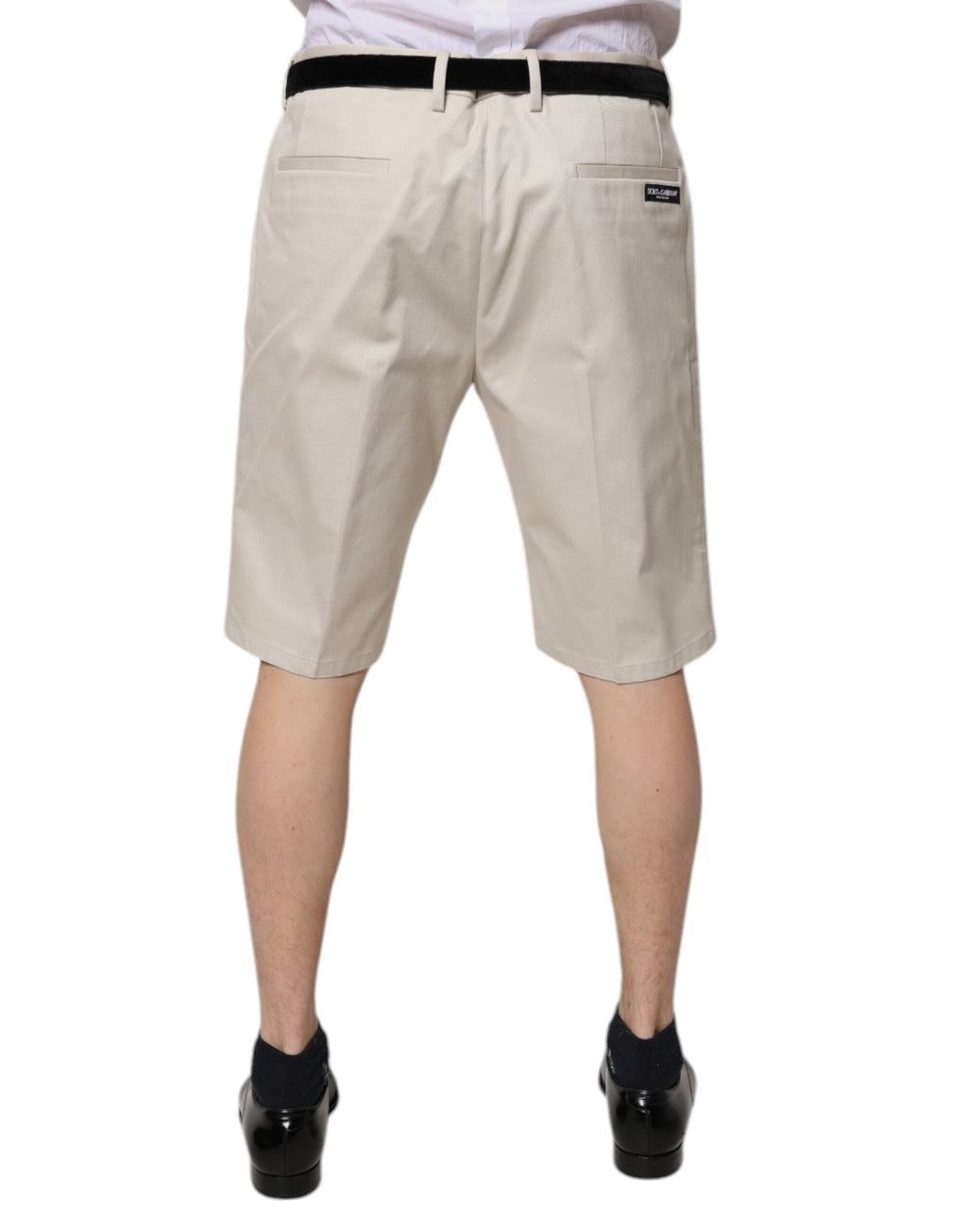 Dolce & Gabbana Beige Mid-Rise Cotton Bermuda Shorts