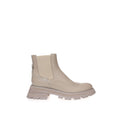 Alexander McQueen Chic Grey Leather Boots for Elegant Strides