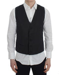 Dolce & Gabbana Grey Striped Formal Waistcoat