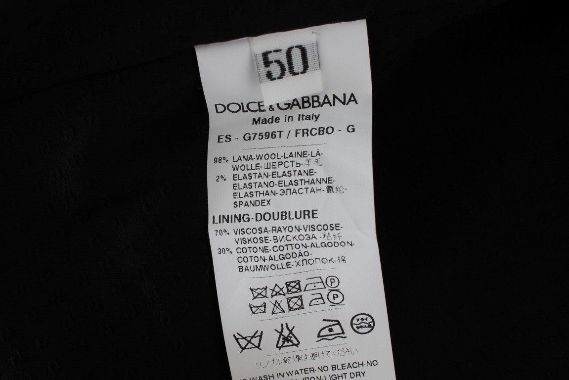 Dolce & Gabbana Grey Striped Formal Waistcoat