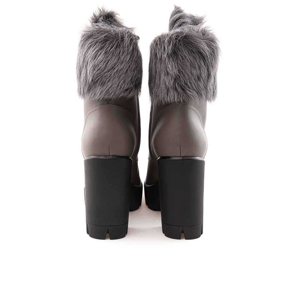 Giuseppe Zanotti Beigefarbene Schnürstiefel aus Öko-Leder