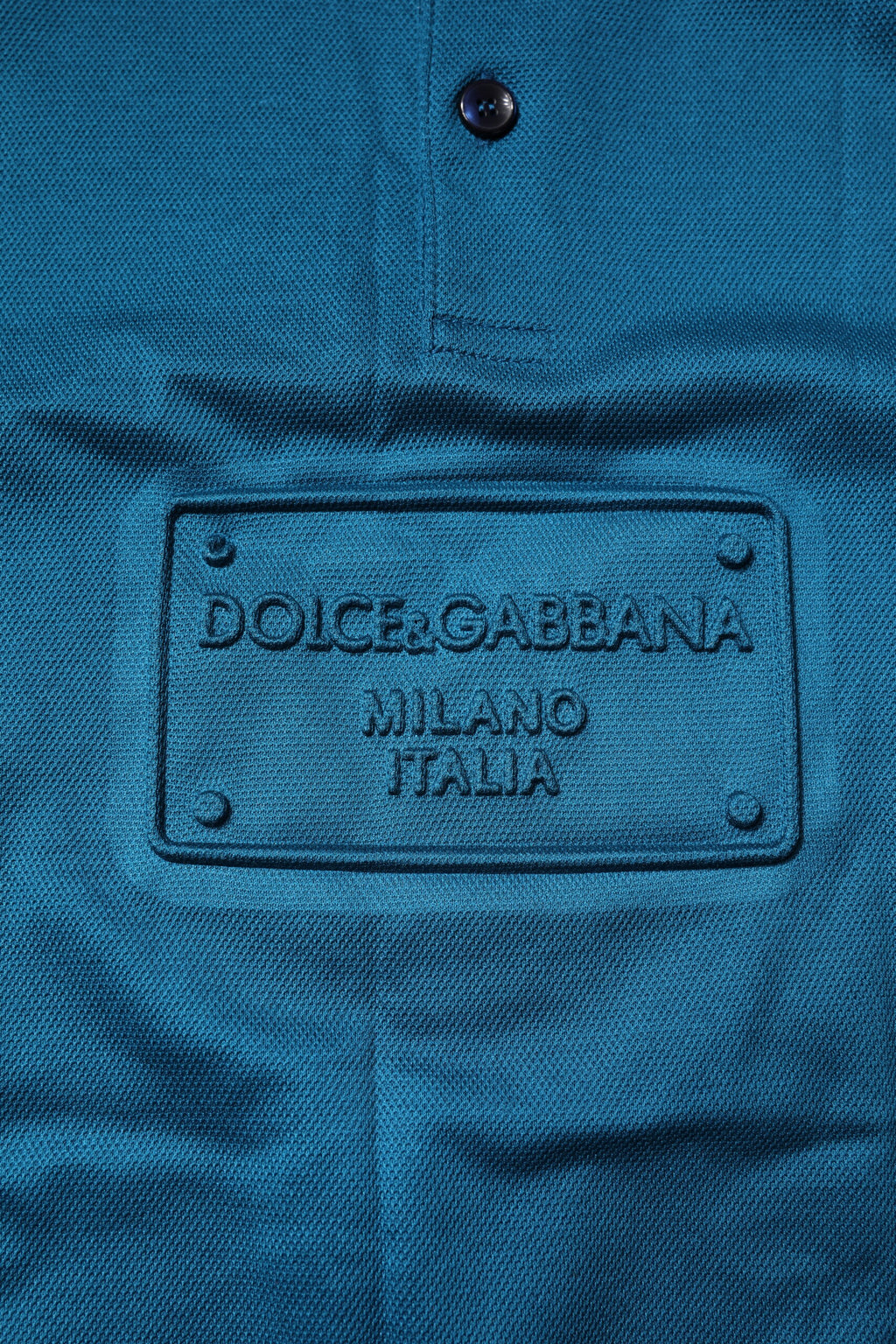 Dolce & Gabbana Men's Blue Logo Cotton Polo Shirt T-shirt