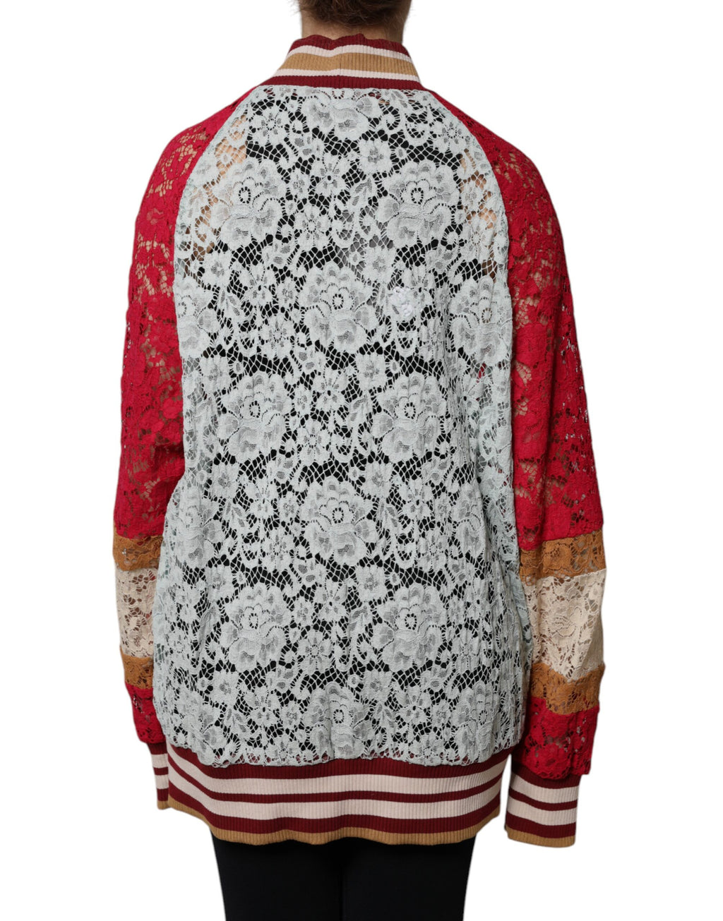 Dolce & Gabbana Multicolor Floral Lace Knit Cardigan