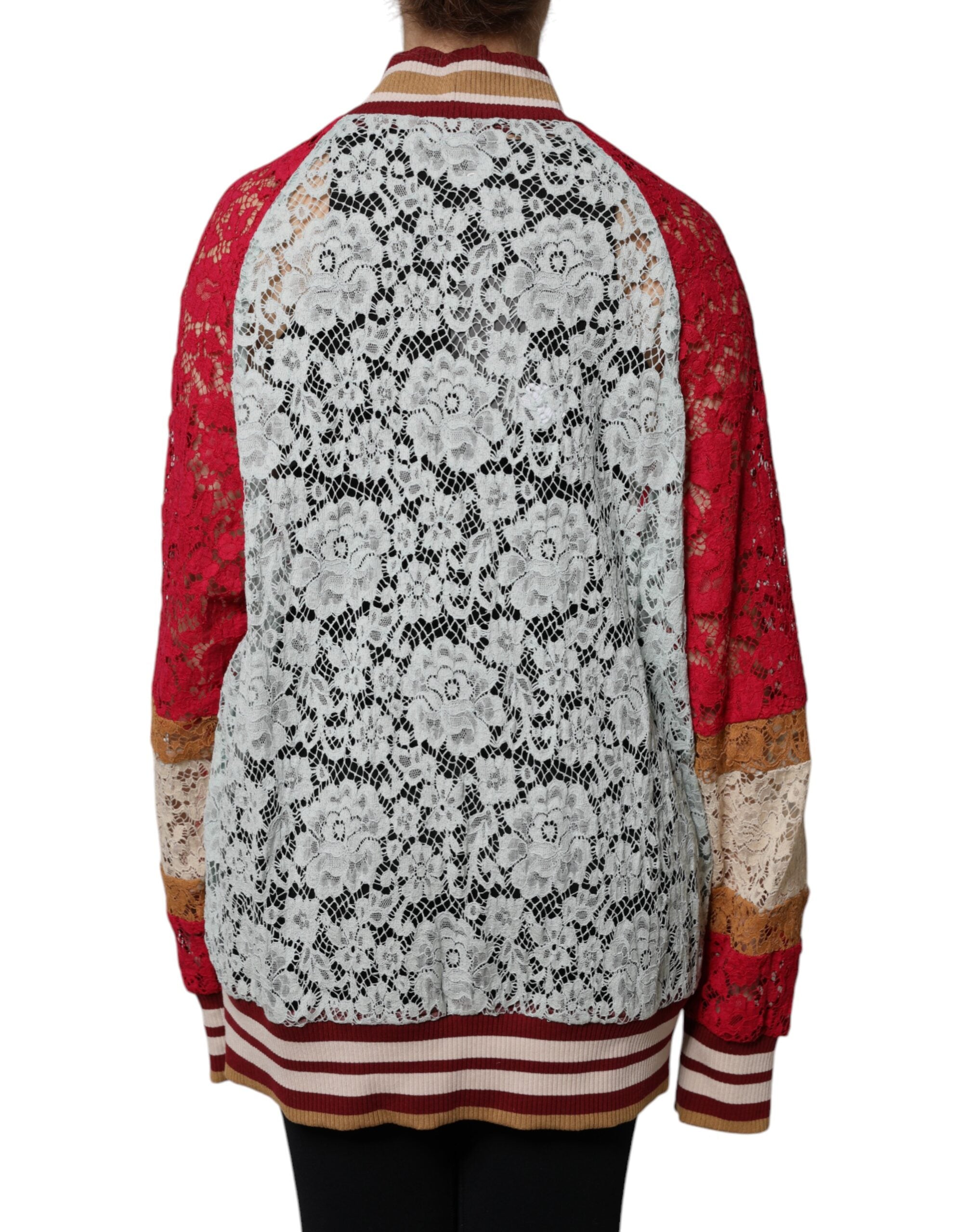 Dolce & Gabbana Multicolor Floral Lace Knit Cardigan