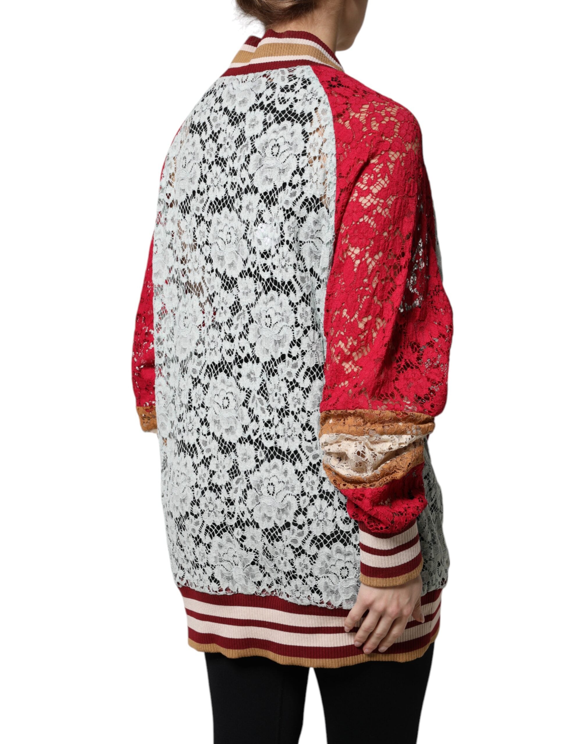 Dolce & Gabbana Multicolor Floral Lace Knit Cardigan