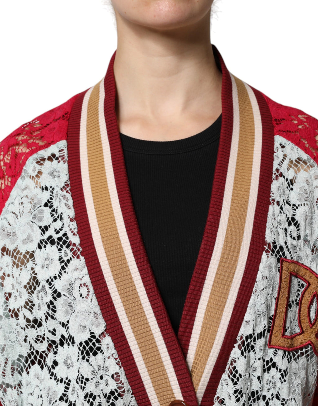 Dolce & Gabbana Multicolor Floral Lace Knit Cardigan