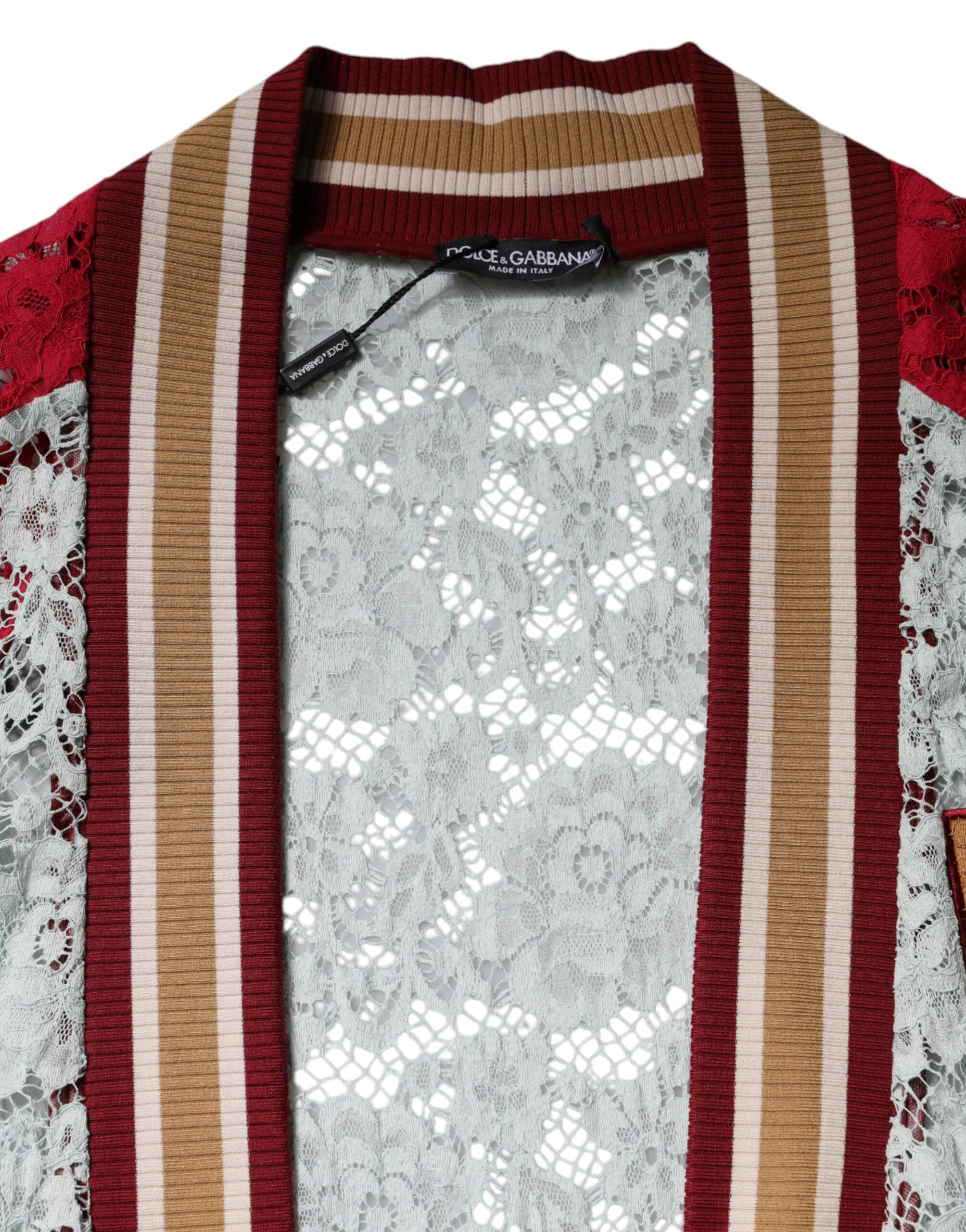 Dolce & Gabbana Multicolor Floral Lace Knit Cardigan