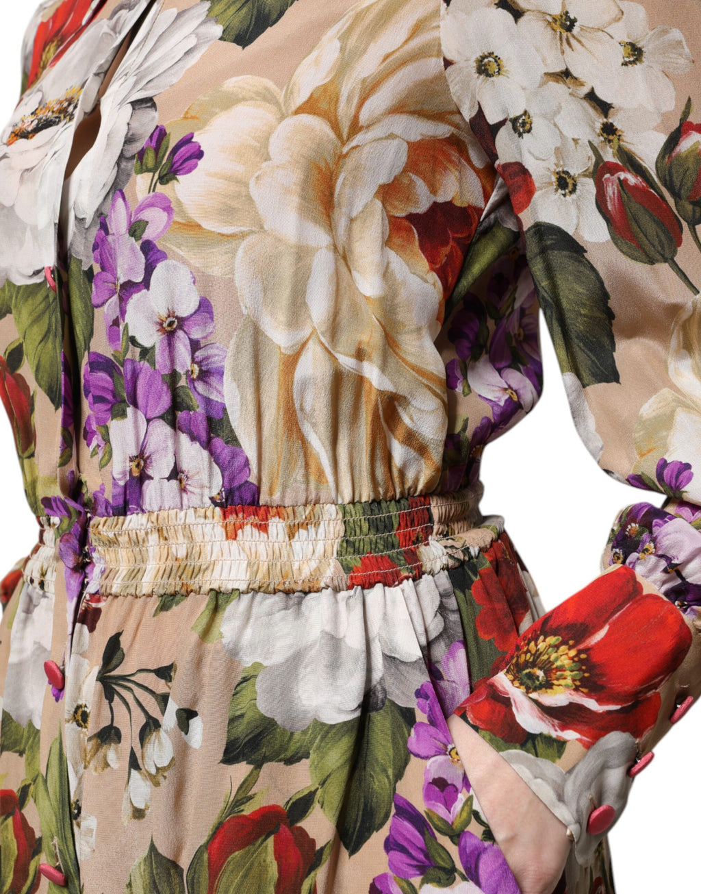 Dolce & Gabbana Multicolor Floral Weites Bein Jumpsuit Kleid