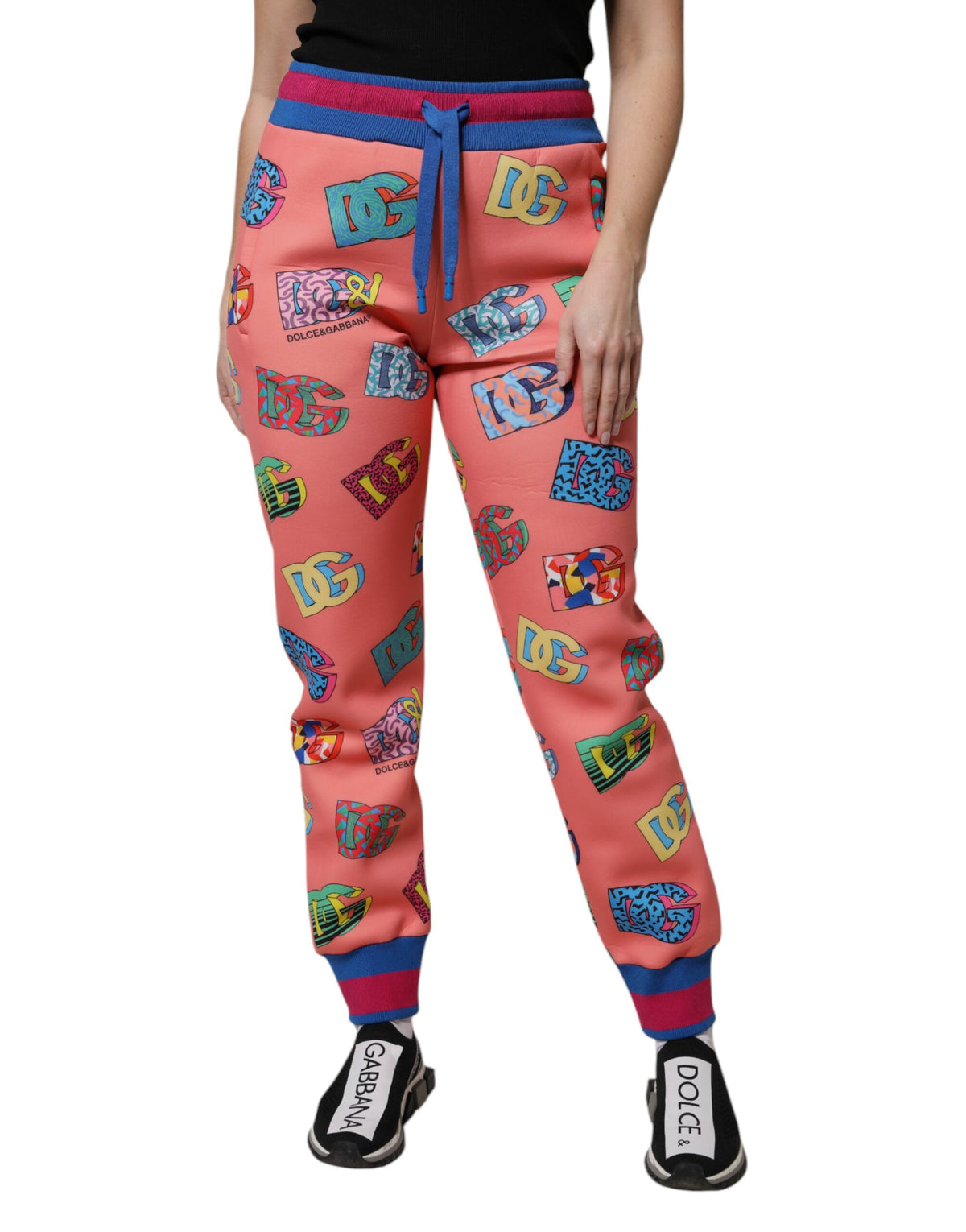Dolce & Gabbana Rosa Logo-Monogramm-Jogger-Sweatpants Hose
