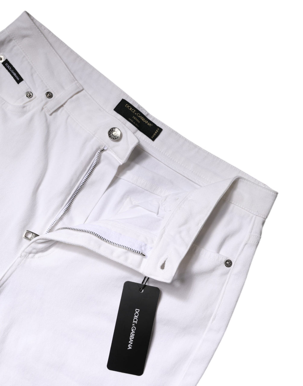 Dolce & Gabbana White Mid-Rise Cotton Skinny Denim Jeans