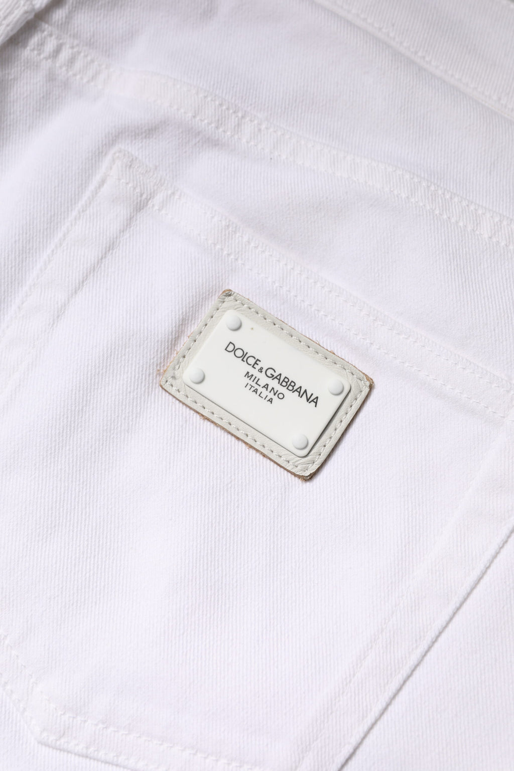 Dolce & Gabbana White Mid-Rise Cotton Skinny Denim Jeans