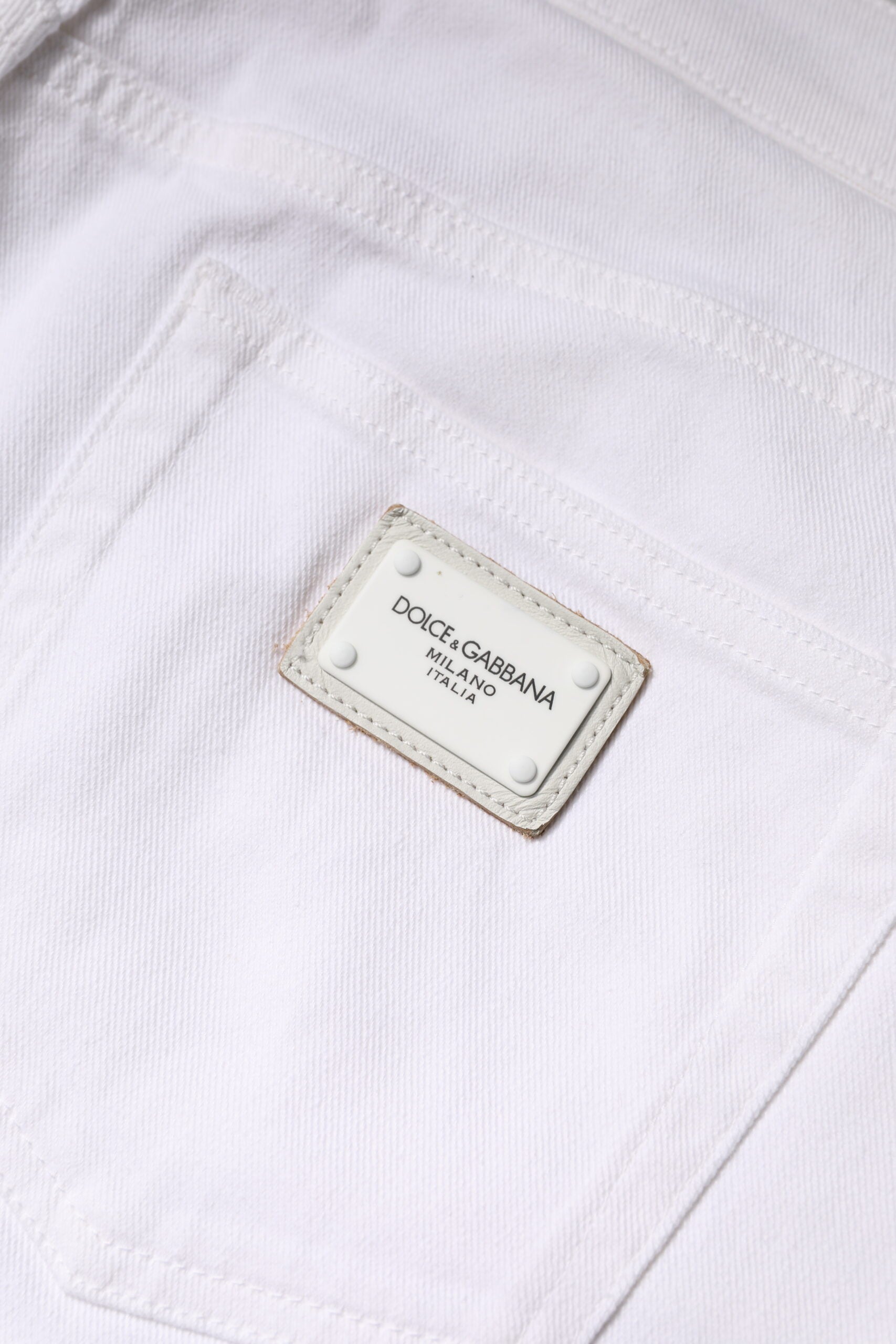 Dolce & Gabbana White Mid-Rise Cotton Skinny Denim Jeans
