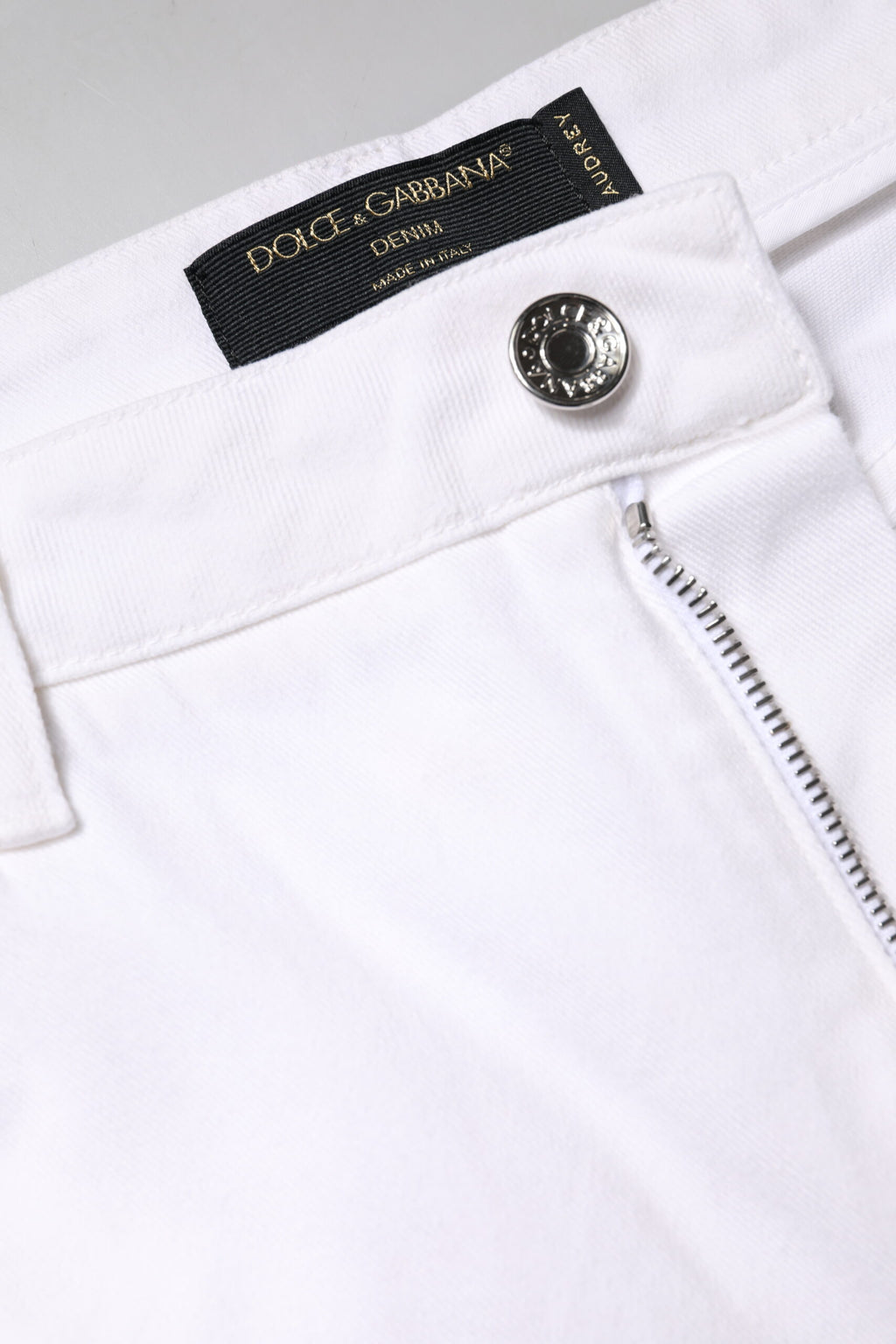 Dolce & Gabbana White Mid-Rise Cotton Skinny Denim Jeans