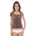 A-Style Braunes Damen-T-Shirt aus Nylon