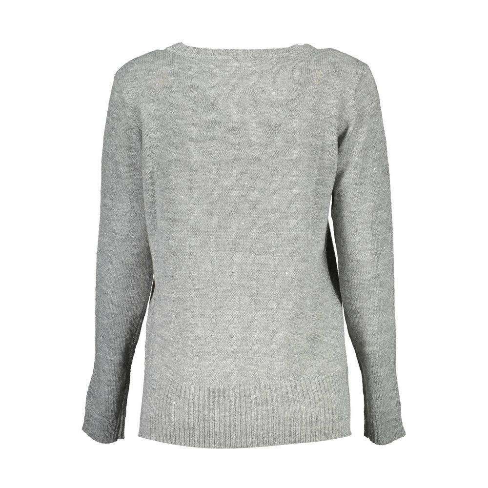 U.S. POLO ASSN. Silberner Pullover aus Wolle für Frauen
