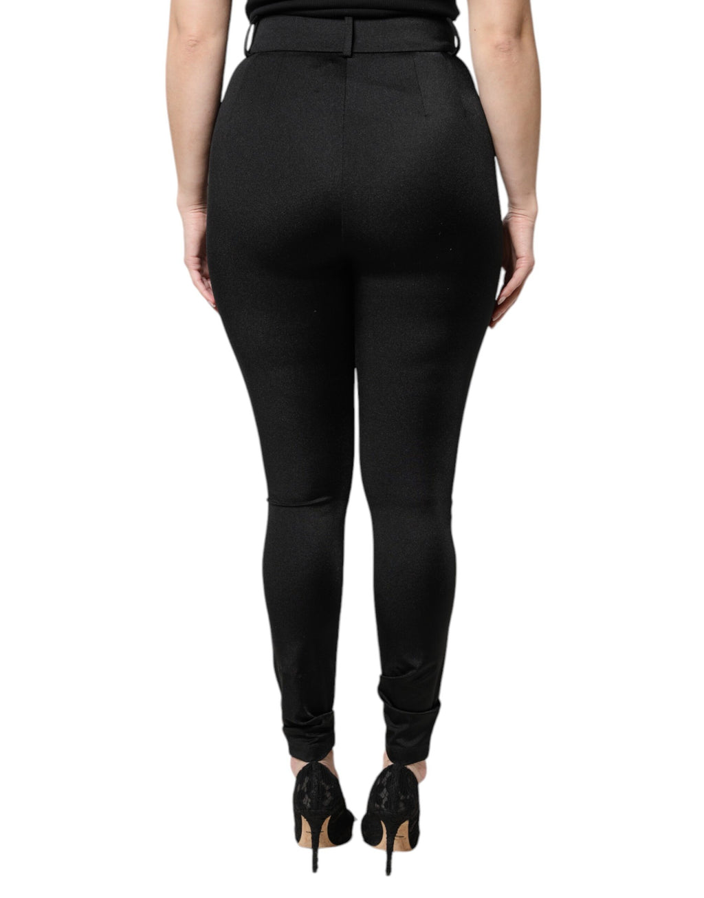 Dolce & Gabbana Black High-Waist Slim-Fit Nylon Trousers
