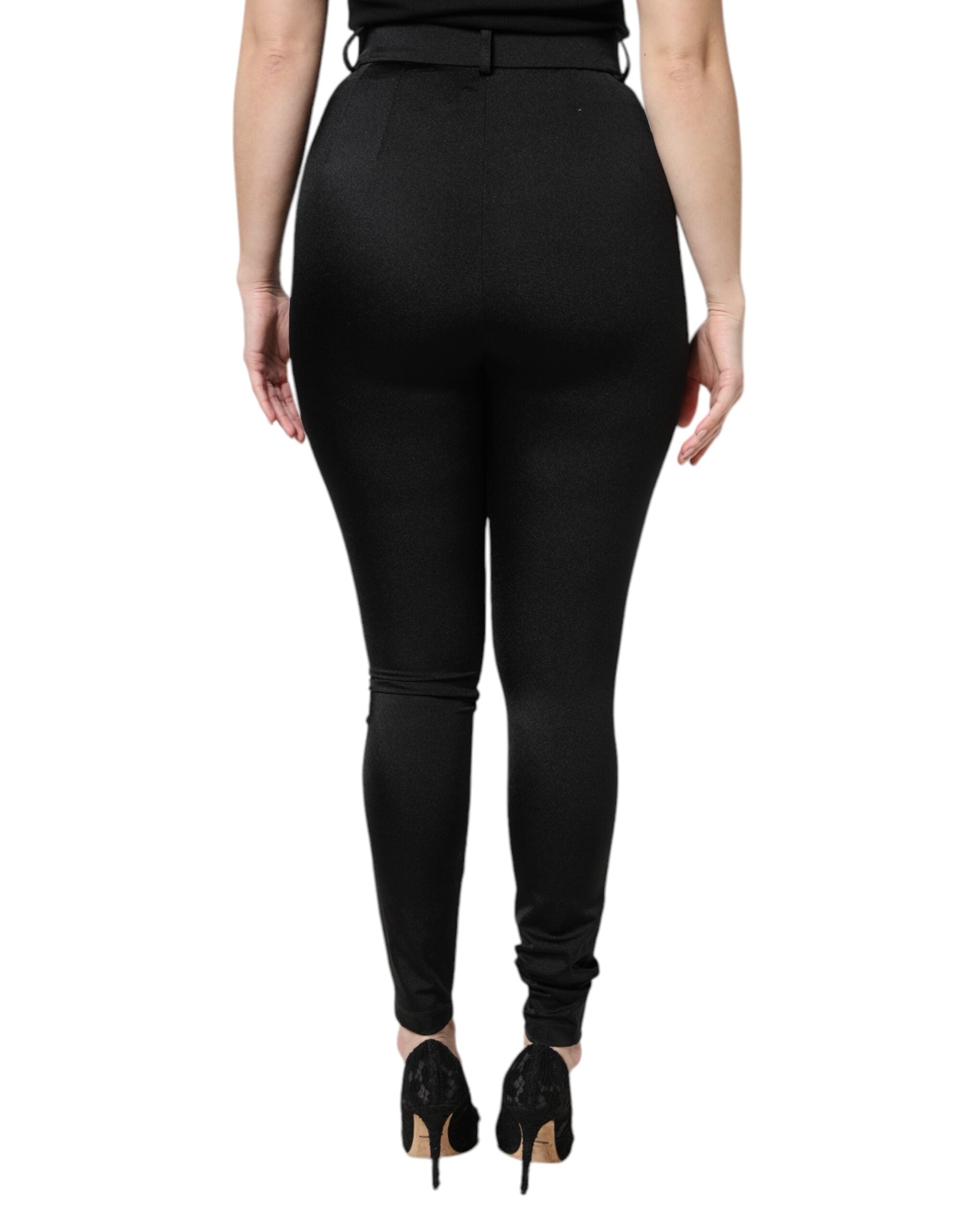 Dolce & Gabbana Black High-Waist Slim-Fit Nylon Trousers